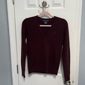 Ralph Lauren | Merino Wool & Angora Blend Women's Sweater - Burgundy | Size S
